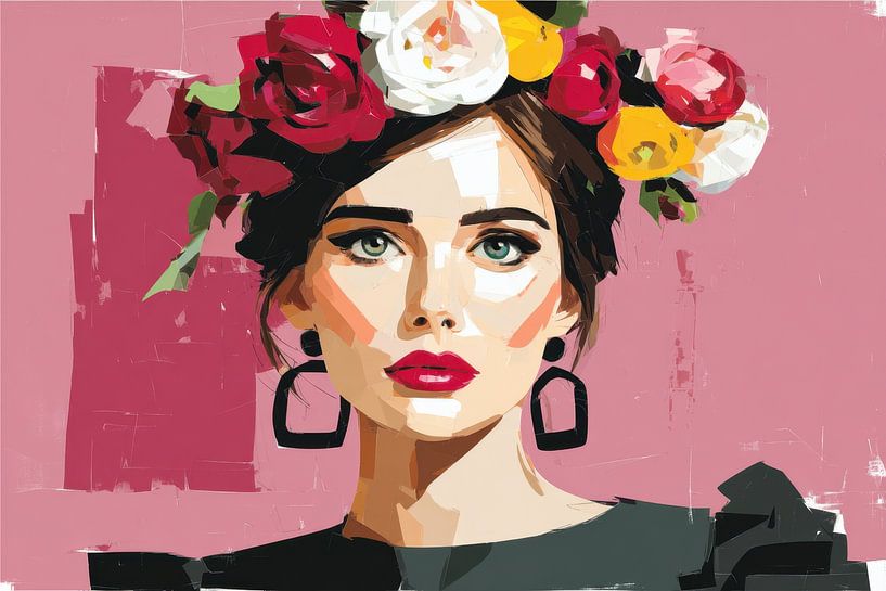 Frau mit Blumen von Egon Zitter