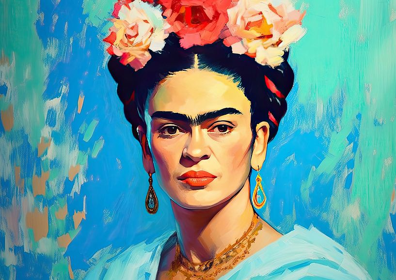 Frida Poster - Frida Kunstdruck Wandkunst Portrait von Niklas Maximilian
