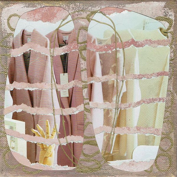 Abstract Collage of Wishes in Pink by Behindthegray