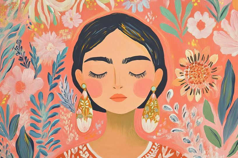 Rosa Meditation Woman with Earrings by Zen and More