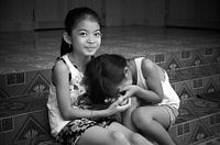 Verlegen meisjes in Vietman