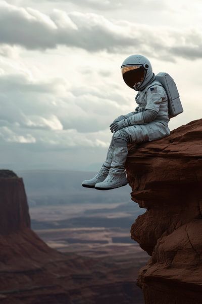 Astronaute sur une corniche - Une aventure de rêve par Poster Art Shop