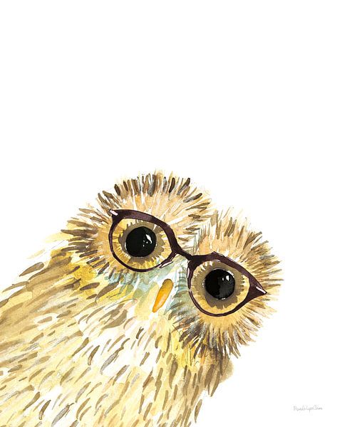 Owl in Glasses, Mercedes Lopez Charro by Wild Apple