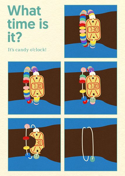 Poster Candy Clock von Rosi Feist