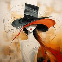 Femme avec chapeau