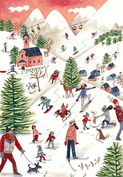 Paysage d'hiver avec montagnes par Caroline Bonne Müller