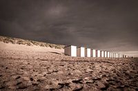Strandhuisjes aan de Nederlandse kust