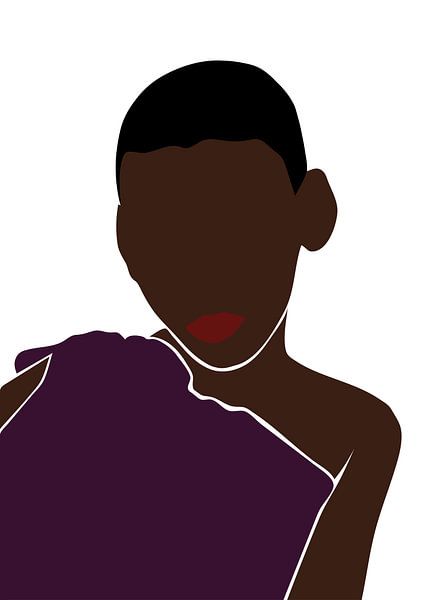 Masai girl with red lips by Eline Willekens