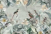 Exotischer Tropischer Vintage Regenwald Und Vogel Jungle