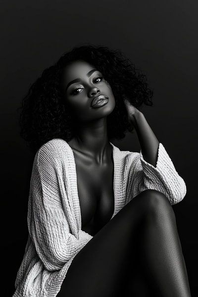 Eye-catching black and white portrait by Poster Art Shop