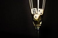 Dice in glass