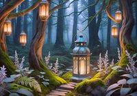 Nacht hof met lantaarns | ACOTAR fanart