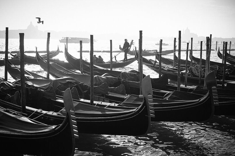 Gondeln am Markusplatz Venedig von Karel Ham