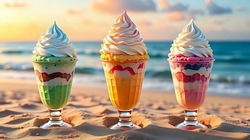 Colourful variety of ice in the sand by Jean Pierre