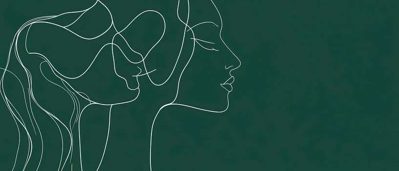 Gesichtsprofil in minimalistischer Linie von Poster Art Shop