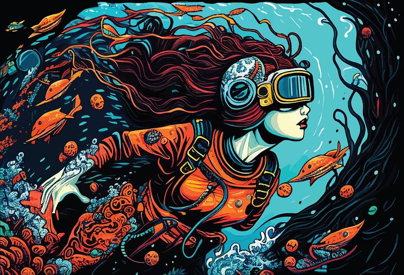 Astronaut woman 5 by Ariadna de Raadt-Goldberg