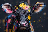 Vache abstraite avec éclaboussures de peinture
