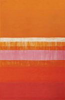 Abstrakte Malerei mit Orange, Rosa und Rot