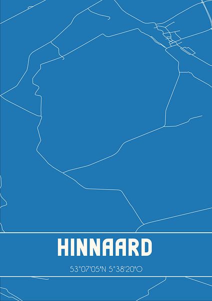 Blueprint | Carte | Hinnaard (Fryslan) par Affiches de lieux