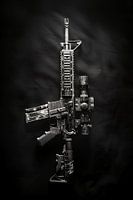 M16 Rifle on black background