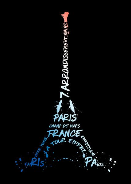 Digital-Art Tour Eiffel | Couleurs nationales   par Melanie Viola