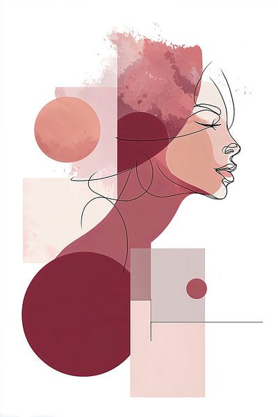 Lijnportret in Roze no.3 par Studio BB