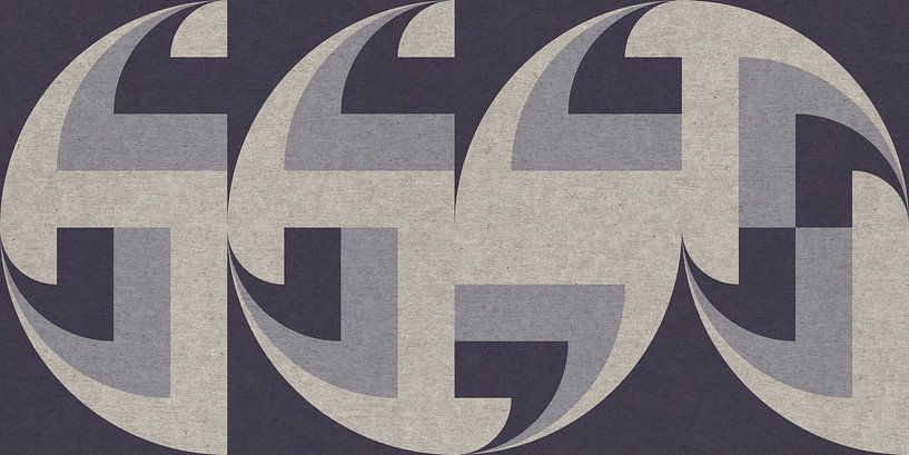 Geometrisches Retro-Muster. Bauhaus-Stil. Schwarz, weiß, silber. von Dina Dankers