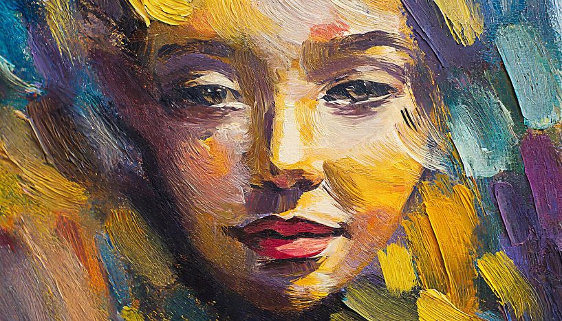 Des coups de pinceau qui révèlent le visage d'une femme par Maarten Zeehandelaar