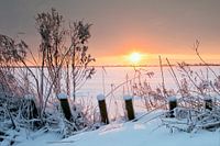 Tjeukemeer, Friesland, Niederlande im Winter-Einstellung.