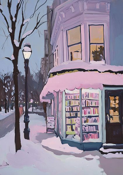 Buchhandlung Winter Schnee Pastell I von Niklas Maximilian