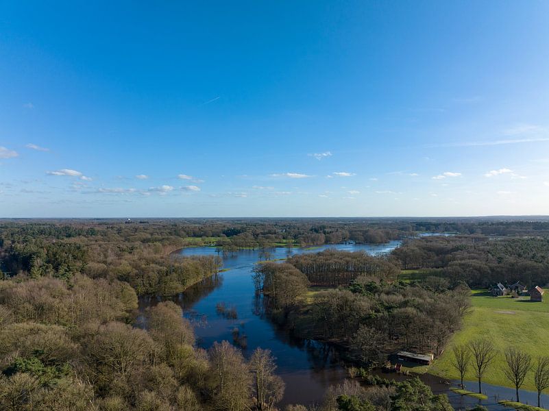 Regge river high water level flooding drone view by Sjoerd van der Wal Photography