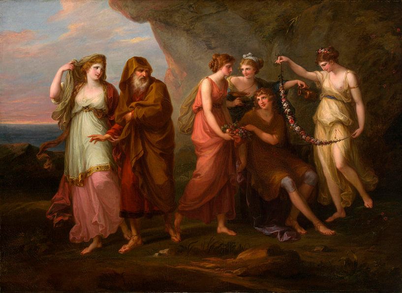 Telemachus and the Nymphs of Calypso, Angelika Kauffmann by Masterful Masters