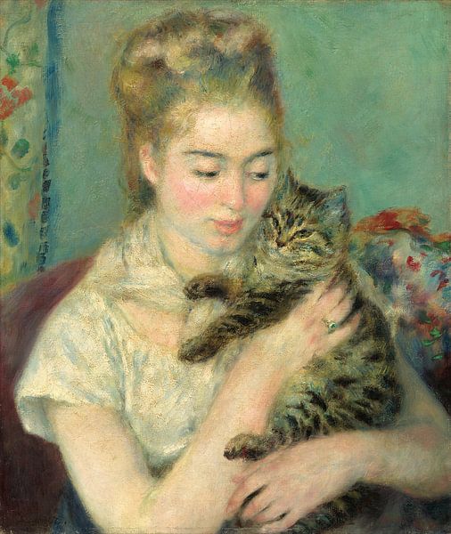 Frau mit Katze, Auguste Renoir von Liszt Collection