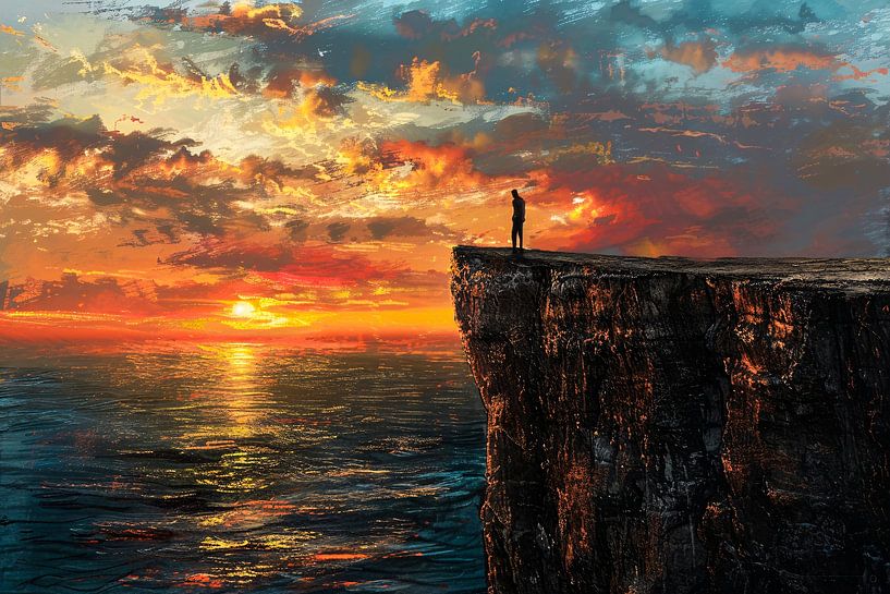 Coucher de soleil sur le bord de la falaise par Imperial Art House