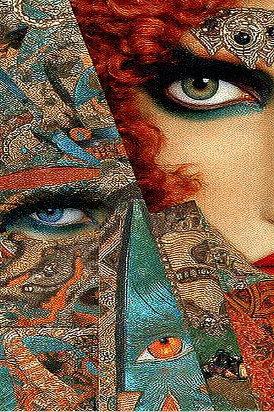 painterly portrait woman collage by Egon Zitter