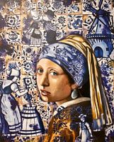 La fille avec une boucle d'oreille en perle