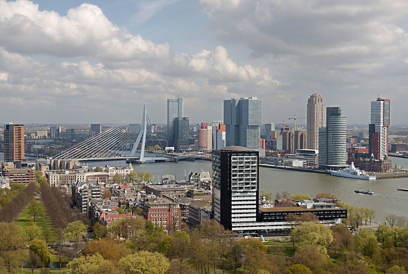 Rotterdam skyline with view of the Erasmus Bridge and the head of south by W J Kok