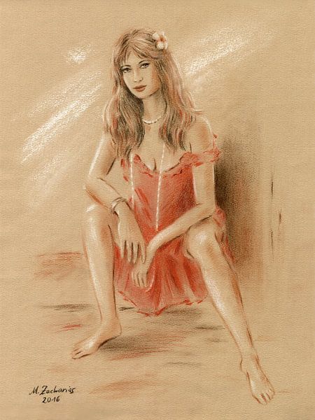 Woman in Red Dress by Marita Zacharias