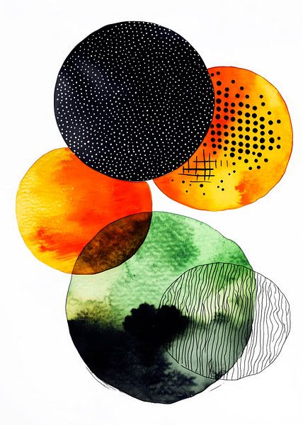 Abstraktion moderne Malerei Formen und Farben von JBJart Justyna Jaszke