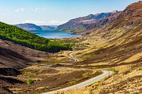 Winding road to Loch Maree in the Scottish highlands
