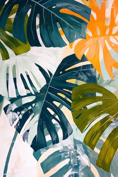 Feuilles tropicales aux couleurs vives par Poster Art Shop