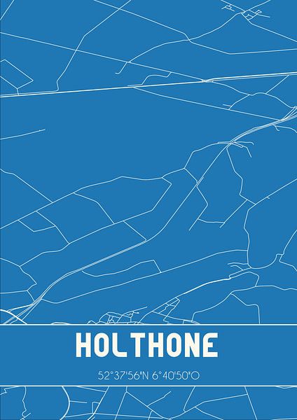 Blueprint | Carte | Holthone (Overijssel) par Affiches de lieux