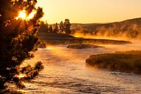 Lever de soleil sur le fleuve Yellowstone