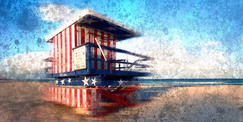 Digital-Art Miami Beach Watchtower von Melanie Viola