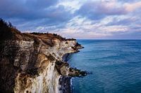 The chalk cliffs of Stevns Klint in Denmark