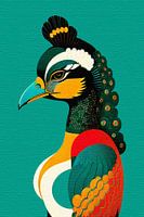 Pfau Frau Retro-Stil