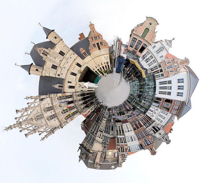 Grote Markt Mechelen Belgien in einem kleinen Planeten von Cora Unk