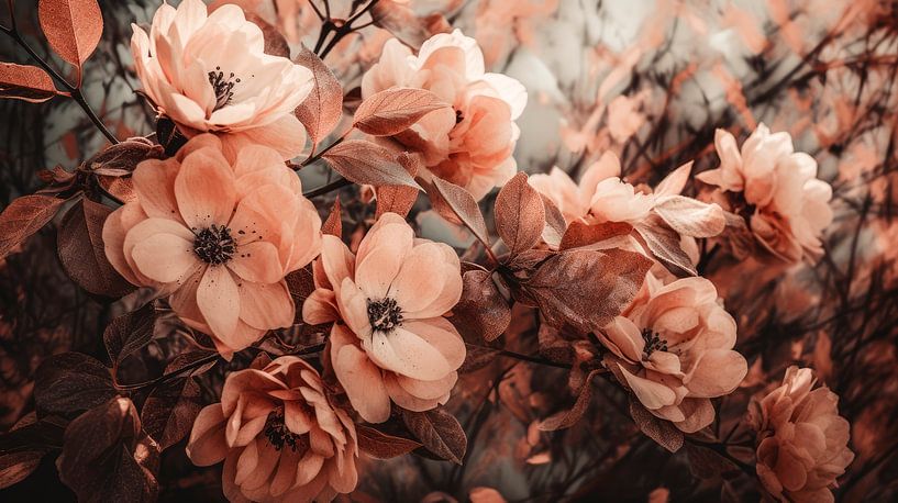 Coral Wild Peony by Treechild