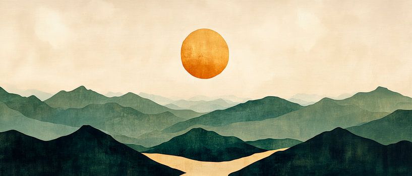 Lever de soleil sur des collines douces par Poster Art Shop