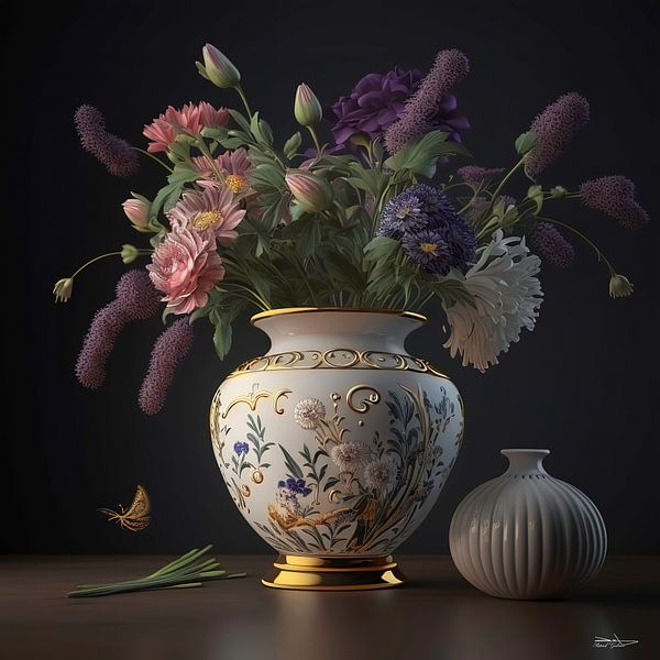 Stilleben mit Blumen. von Gelissen Artworks